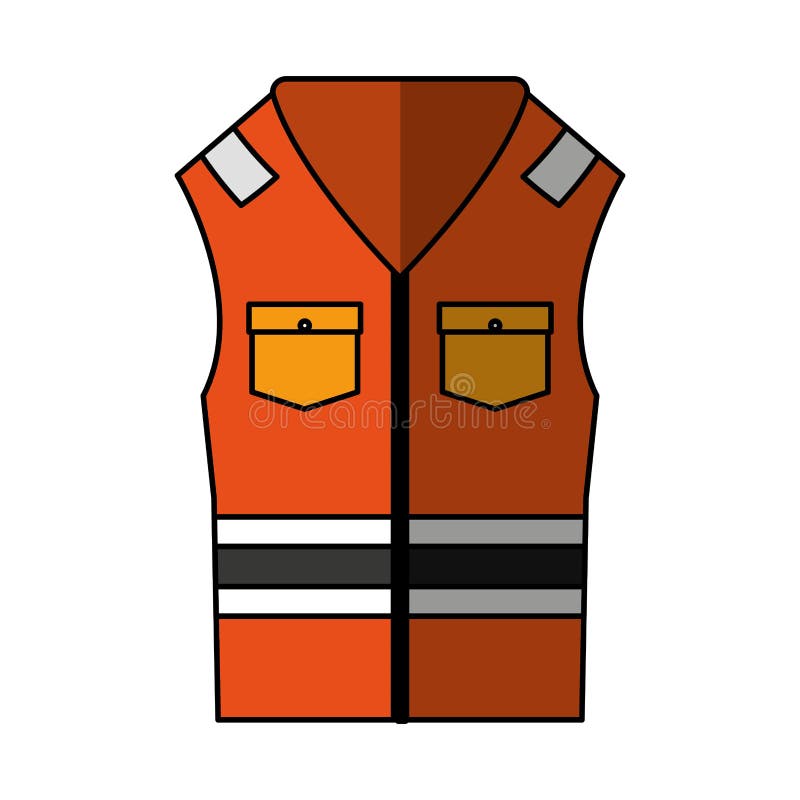 Jacket Safety Rescue Flat Icon Stock Vector Illustration of single