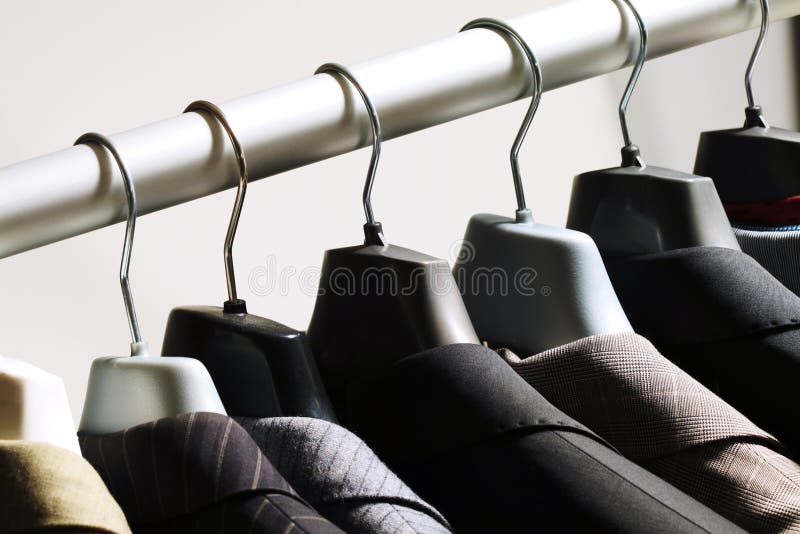 Jackets on hangers stock photo. Image of closet, hanging - 14286992