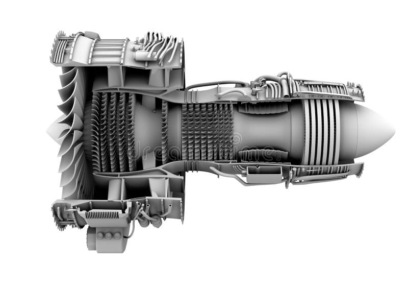 jacketten för lera 3D framför av den turbofan jetmotorn som isoleras på vit bakgrund royaltyfri illustrationer jacketten för lera 3D framför av den turbofan jetmotorn som isoleras på vit bakgrund royaltyfri illustrationer