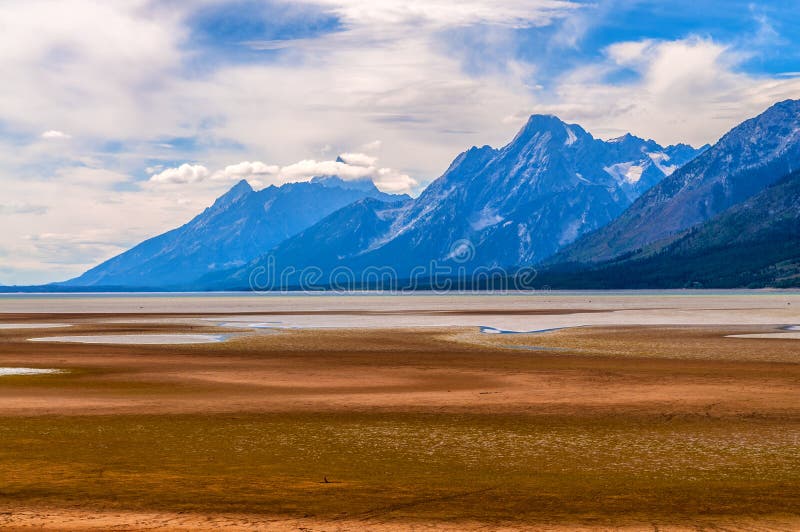 Jackson Lake Low Water Level Stock Photo Image of calm, level 34402306