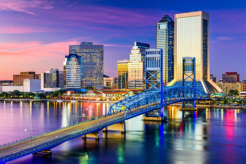 Jacksonville, FL linia horyzontu fotografia stock