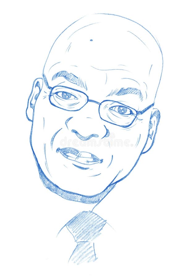 Jacob Zuma portrait - Pencil Version. Part of the G20 Collection