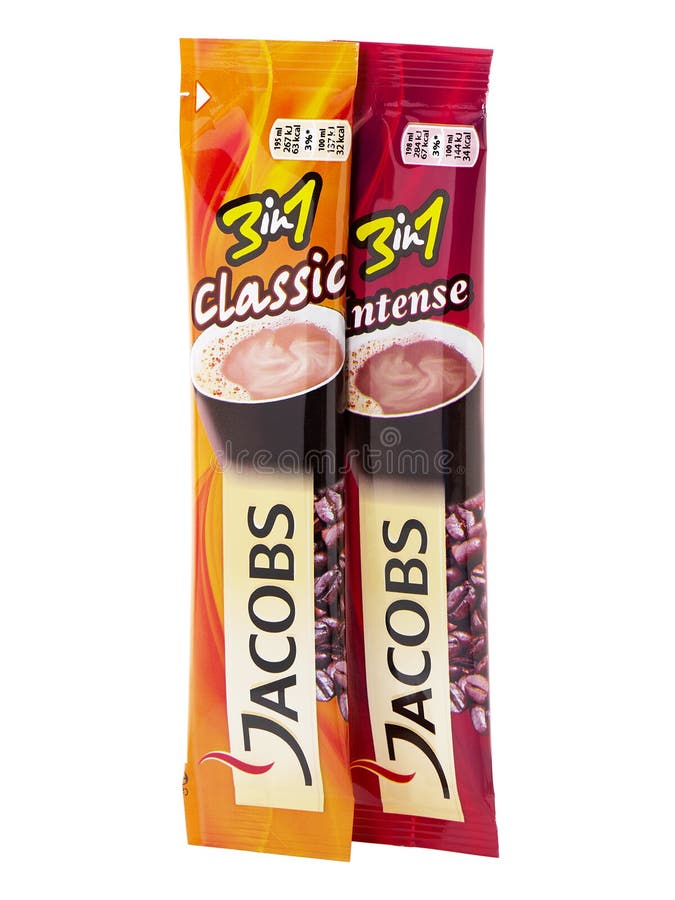 Jacobs 3 in 1 Classic and Intense, Instant Coffee with cream and sugar.