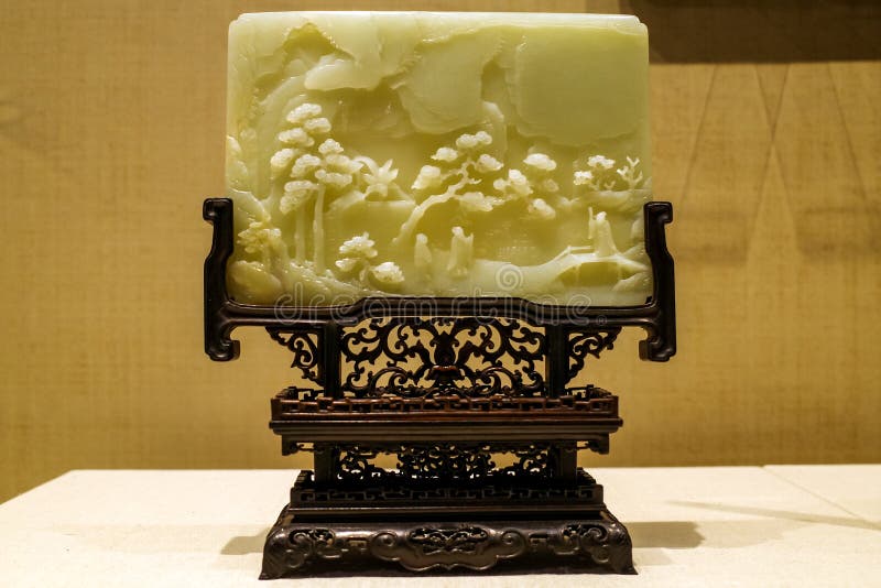 Jade artwork of china stock photo. Image of garden, painting 258753962