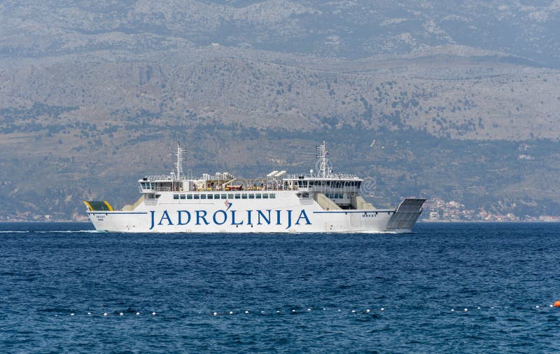 Jadrolinija Hrvat Ferry Sailing between Split and Brac Island in