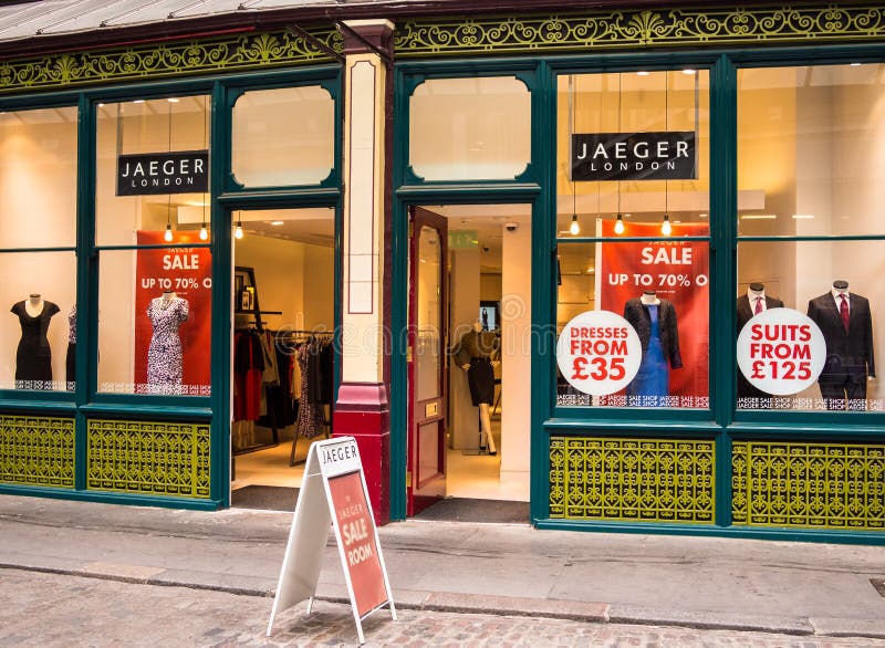 Jaeger Clothing Store in London, England royalty free stock photography