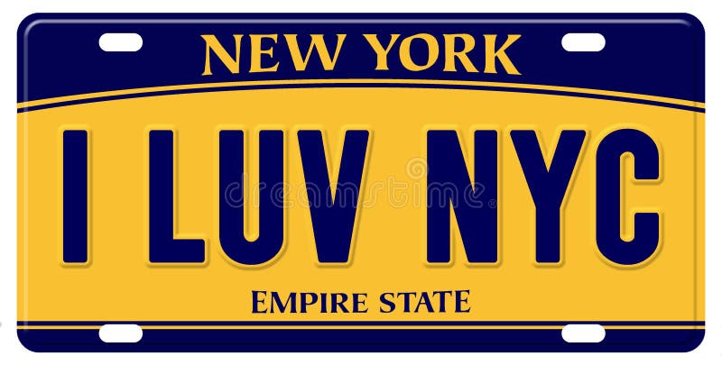 Jag älskar den New York registreringsskylten vektor illustrationer Jag älskar den New York registreringsskylten vektor illustrationer