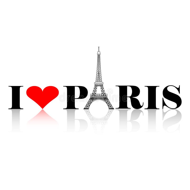Jag älskar den Paris konturn royaltyfri illustrationer Jag älskar den Paris konturn royaltyfri illustrationer