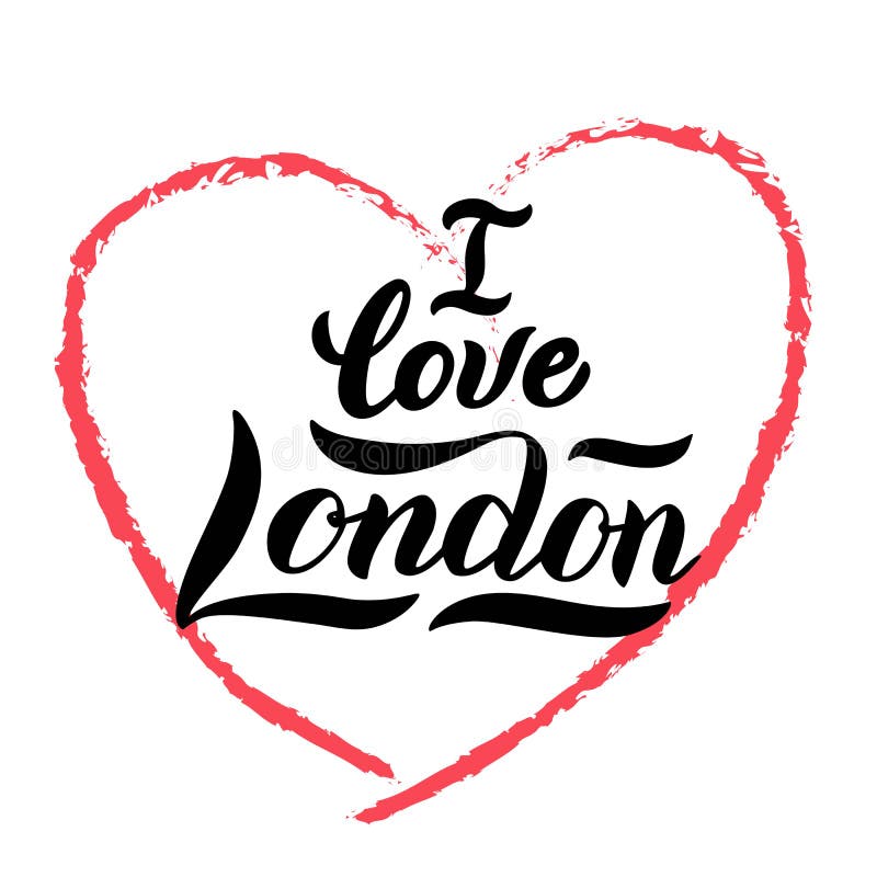 Jag älskar det London typografitrycket Moderiktig märka design för vykortet, skjorta, magnet vektor stock illustrationer