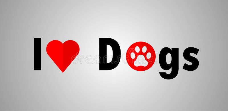 Jag älskar hundlogotyp royaltyfri illustrationer
