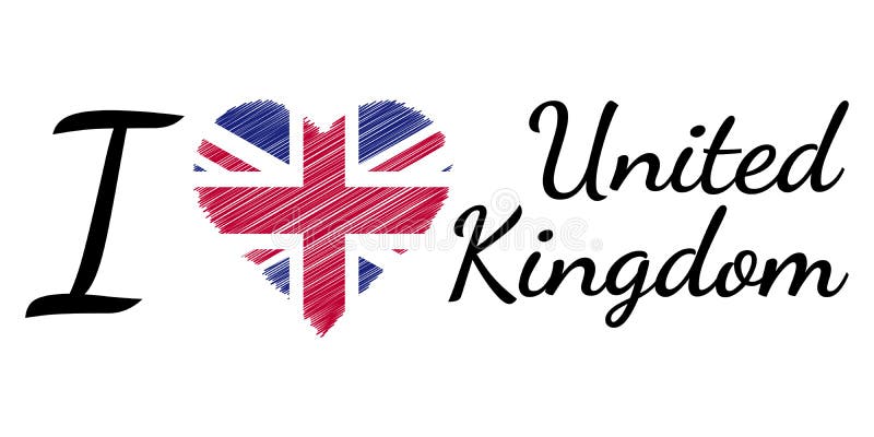 Jag älskar landet Förenade kungariket, texthjärtaklottret, calligraphic text för vektor, mig älskar patrioten UK för Förenade kun vektor illustrationer Jag älskar landet Förenade kungariket, texthjärtaklottret, calligraphic text för vektor, mig älskar patrioten UK för Förenade kun vektor illustrationer