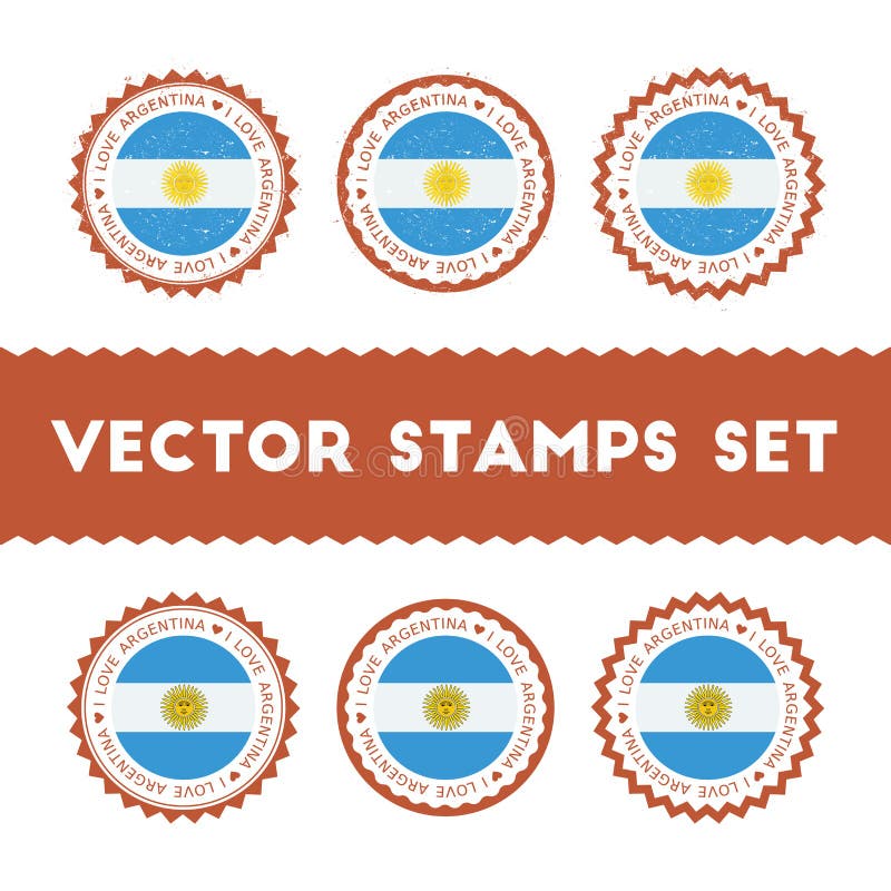 Jag älskar uppsättningen för Argentina vektorstämplar vektor illustrationer Jag älskar uppsättningen för Argentina vektorstämplar vektor illustrationer