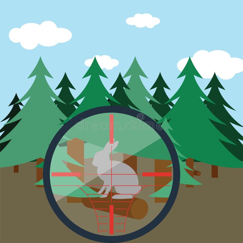 Jagd im Tannenwald lizenzfreie abbildung Jagd im Tannenwald lizenzfreie abbildung