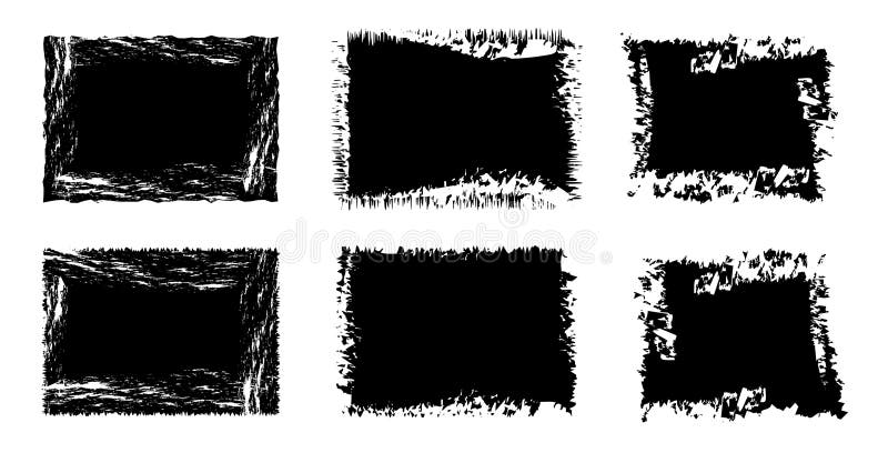 Jagged rectangle. Black simple shape. Rectangle paper template jagged and rough. royalty free illustration