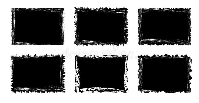 Jagged rectangle. Black simple shape. Rectangle paper template jagged and rough. royalty free illustration