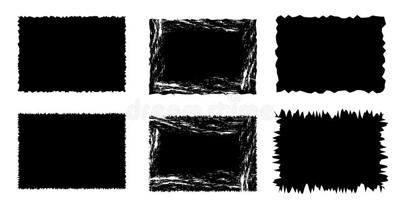 Jagged rectangle. Black simple shape. Rectangle paper template jagged and rough. vector illustration