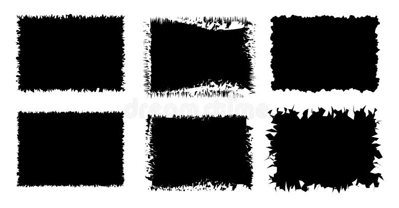 Jagged rectangle. Black simple shape. Rectangle paper template jagged and rough. vector illustration
