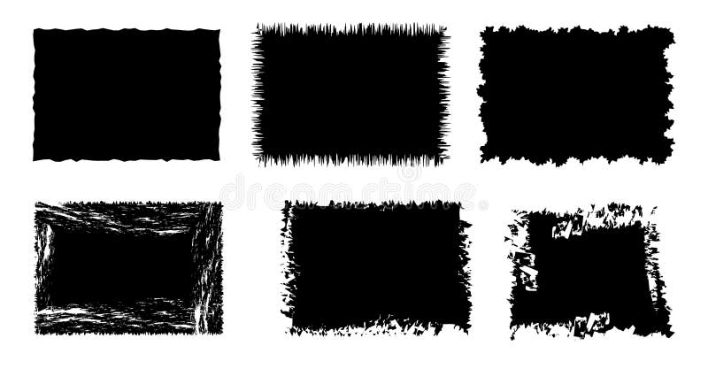 Jagged rectangle. Black simple shape. Rectangle paper template jagged and rough. royalty free illustration