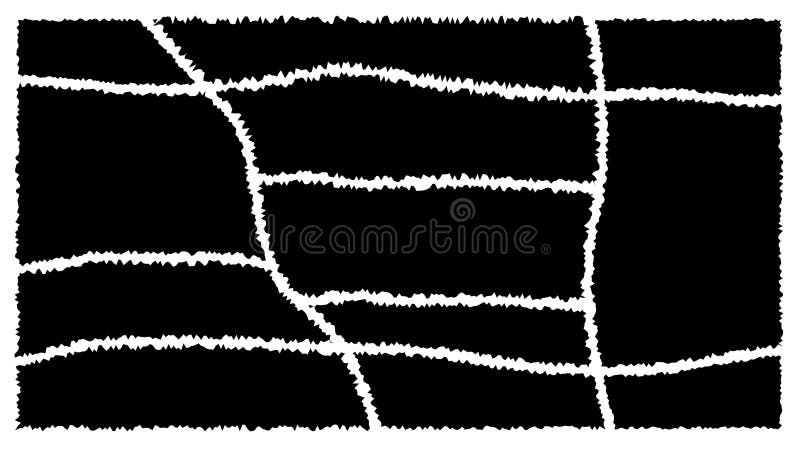 Jagged rectangle. Black simple shape. Rectangle paper template jagged and rough. vector illustration