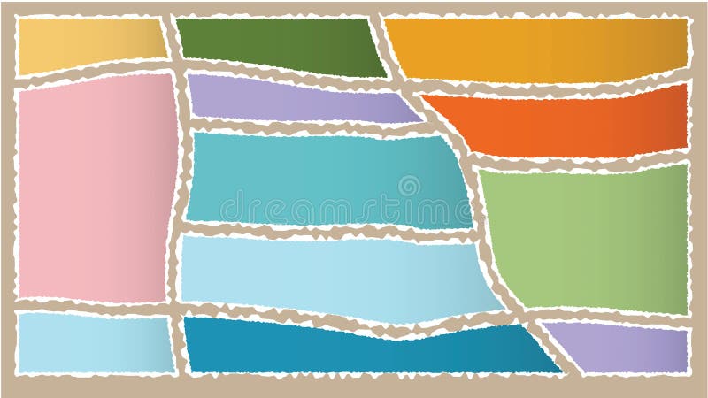 Jagged rectangle. Bright color simple shapes. Rectangle paper template jagged and rough royalty free illustration