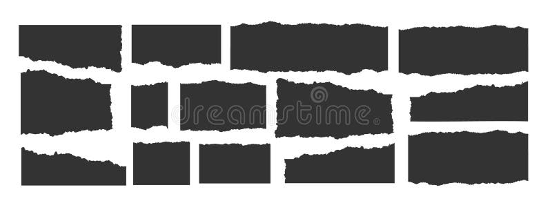 Jagged rectangle. Set of Paper torn, jagged edge rectangle shape. Rectangle torn paper shape. Headline, calligraphy border vector illustration