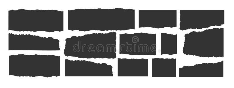 Jagged rectangle. Set of Paper torn, jagged edge rectangle shape. Rectangle torn paper shape. Headline, calligraphy border vector illustration