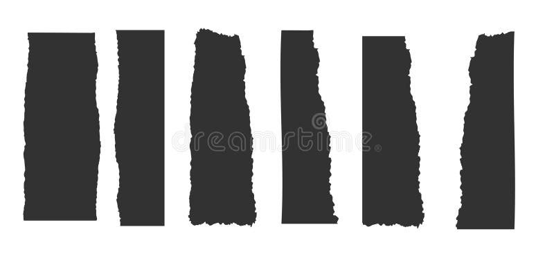 Jagged rectangle. Set of Paper torn, jagged edge rectangle shape. Rectangle torn paper shape. Headline, calligraphy border stock illustration