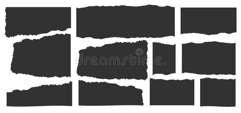 Jagged rectangle. Set of Paper torn, jagged edge rectangle shape. Rectangle torn paper shape. Headline, calligraphy border vector illustration
