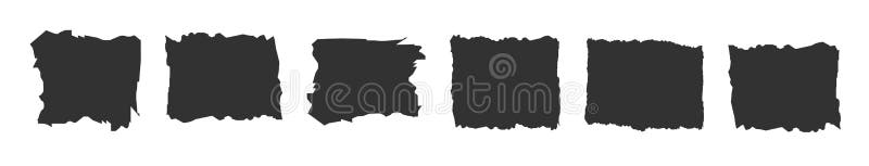 Jagged rectangle. Set of Paper torn, jagged edge rectangle shape. Rectangle torn paper shape. Headline, calligraphy border royalty free illustration