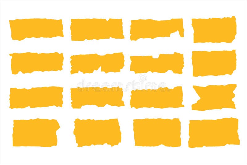 Jagged Rectangles. Set of Vector Design Elements. Stock Illustration