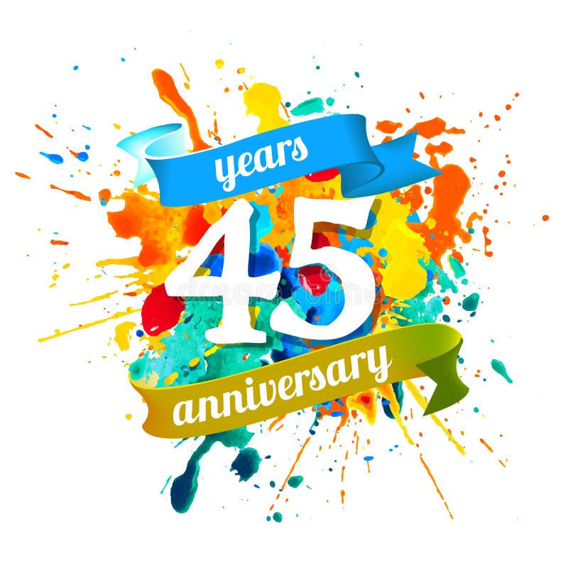 45 Jahre Jahrestag Spritzenfarbe stock abbildung 45 Jahre Jahrestag Spritzenfarbe stock abbildung