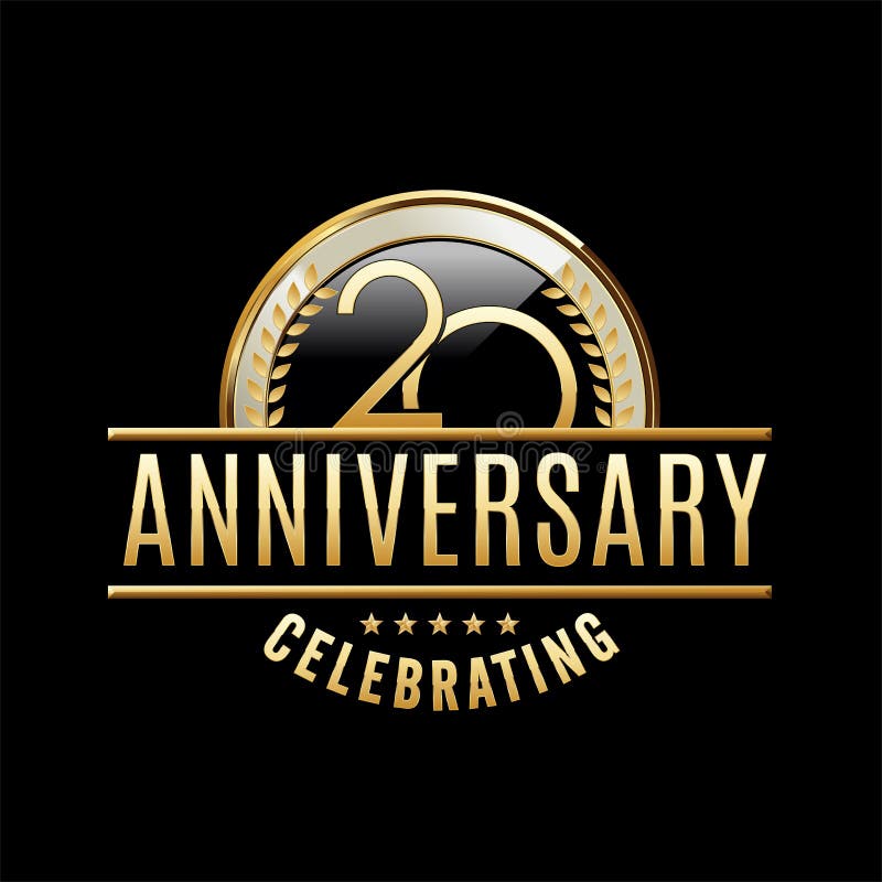 Twentieth Years Anniversary emblem. Luxury Anniversary badge. Premium quality vector. Celebrating Anniversary. Twentieth Years Anniversary emblem. Luxury Anniversary badge. Premium quality vector. Celebrating Anniversary.