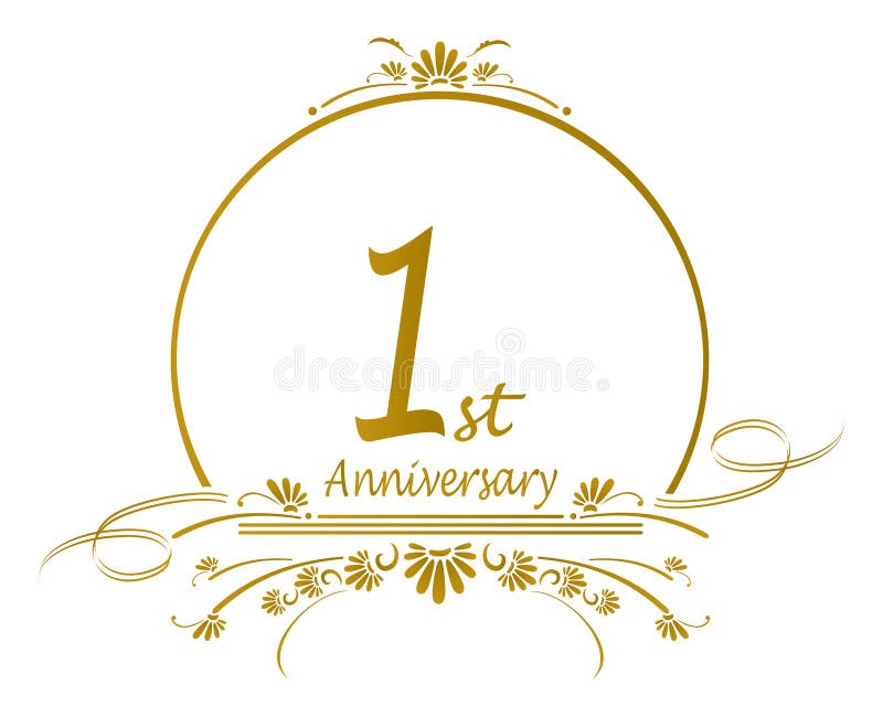 Floral design for a 1st anniversary of a marriage or business.vector available. Floral design for a 1st anniversary of a marriage or business.vector available