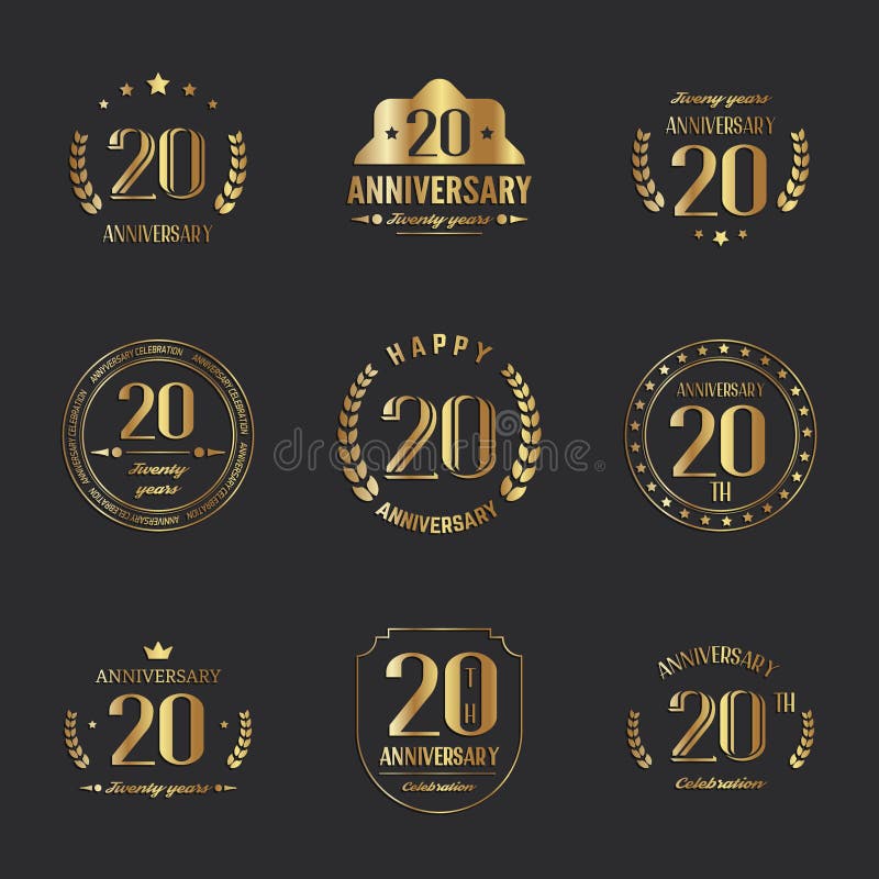 20. Jahrestagslogosammlung lizenzfreie abbildung 20. Jahrestagslogosammlung lizenzfreie abbildung