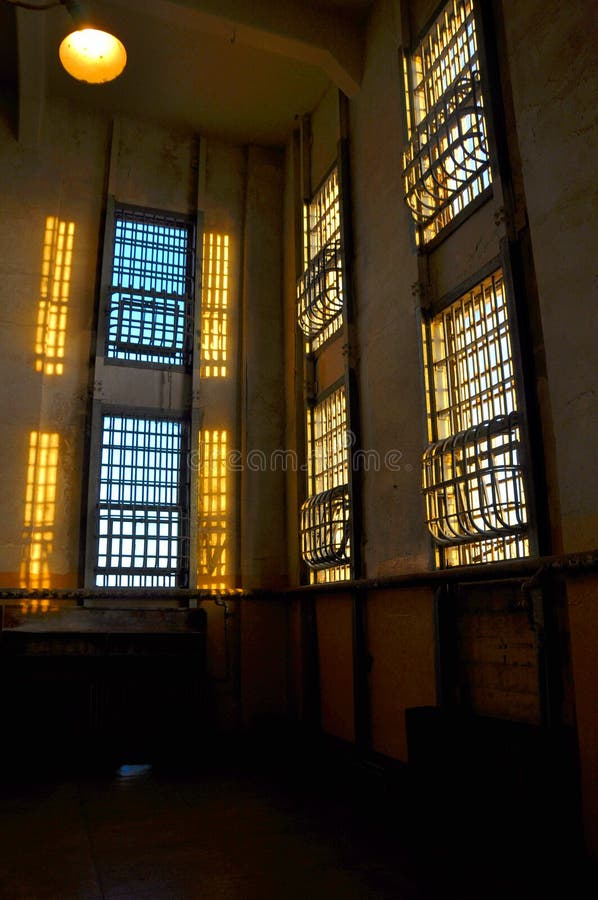 A photo taken from inside the library on Alcatraz Island prison. A photo taken from inside the library on Alcatraz Island prison.