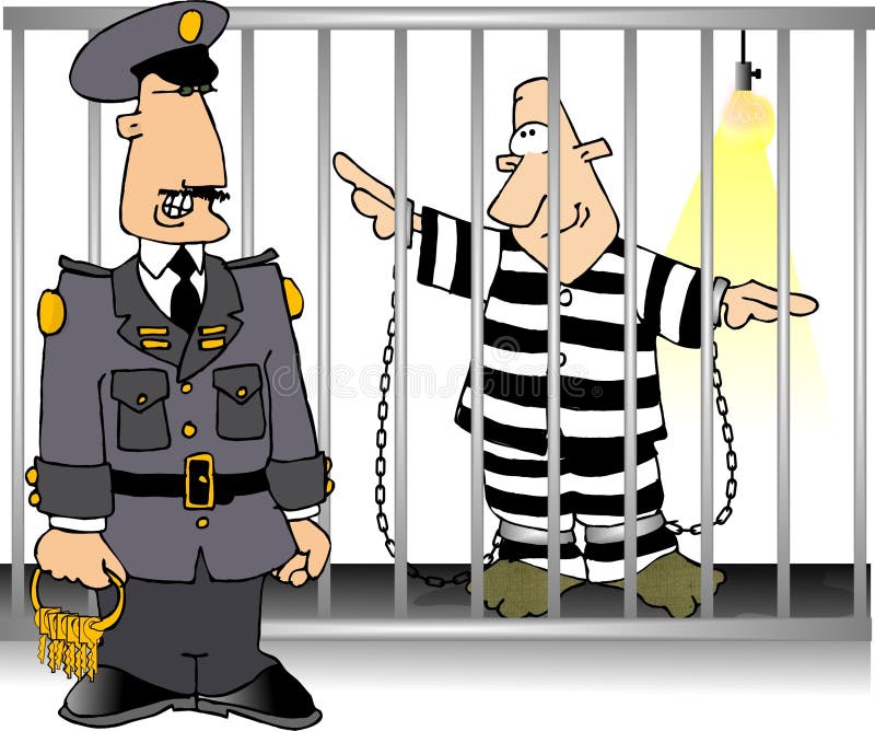 Download Jailbird e protetor ilustração stock. Ilustração de autoridade - 65176