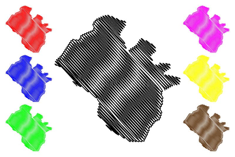 Jaipur City Republic of India, Rajasthan State map vector illustration, scribble sketch City of Jaipur map stock illustration