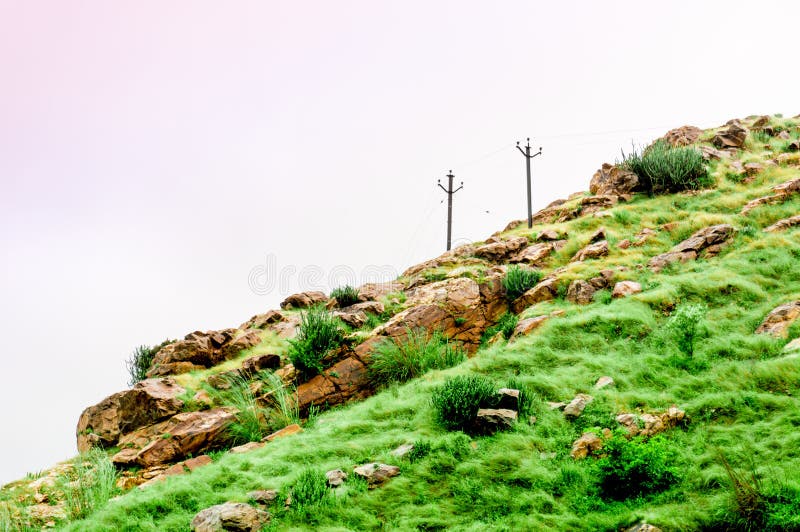 Jaipur delhi indian road with clouds mist fog