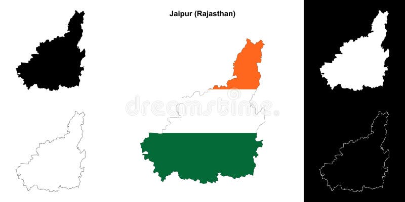 Jaipur outline map stock illustration