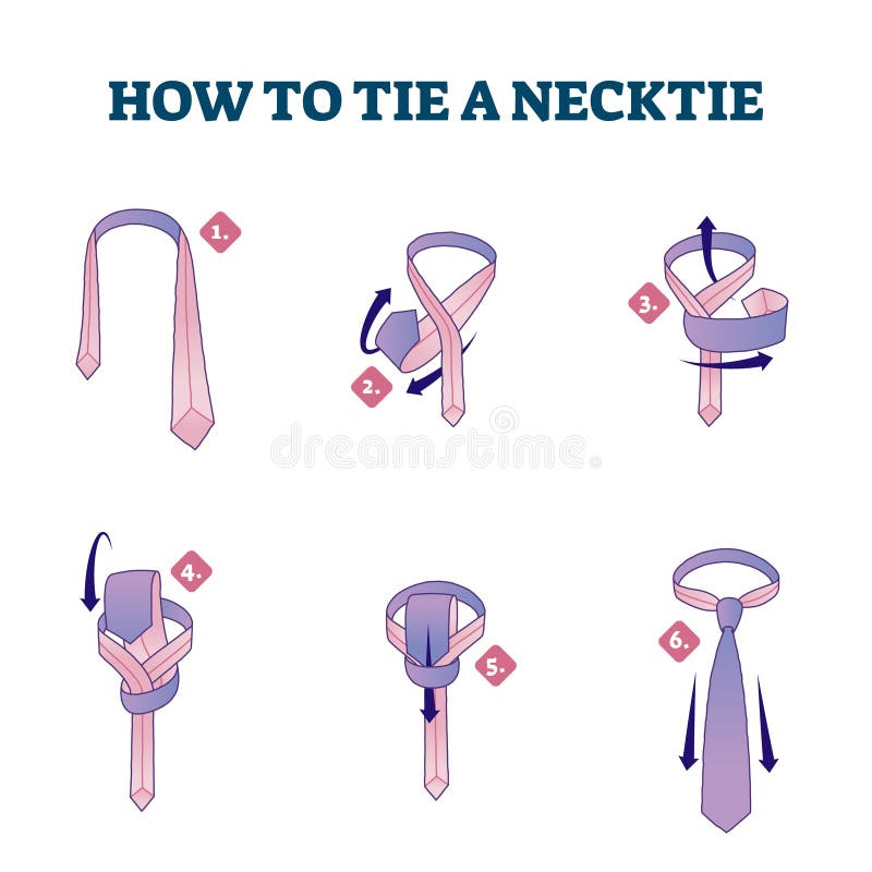 How to tie a necktie explanation steps, illustrated vector scheme. Businessman style fashion knowledge. Numbered cheat sheet diagram with knot example. How to tie a necktie explanation steps, illustrated vector scheme. Businessman style fashion knowledge. Numbered cheat sheet diagram with knot example.