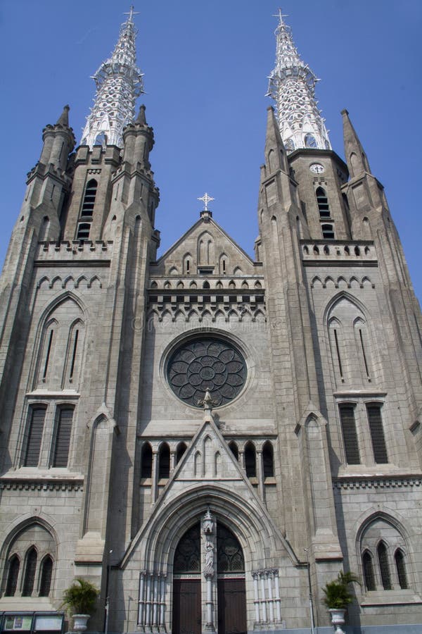 Jakarta Cathedral Church stock image. Image of cathedral - 96446777