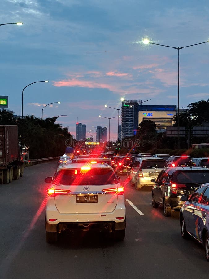 Jakarta city street. editorial photography. Image of running - 144717337