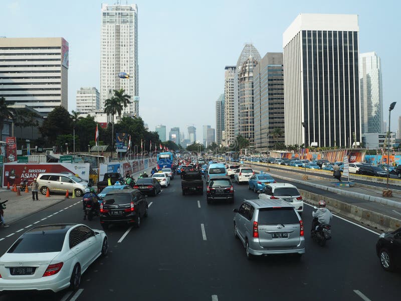 Jakarta city street. editorial stock image. Image of bundaran - 125201519