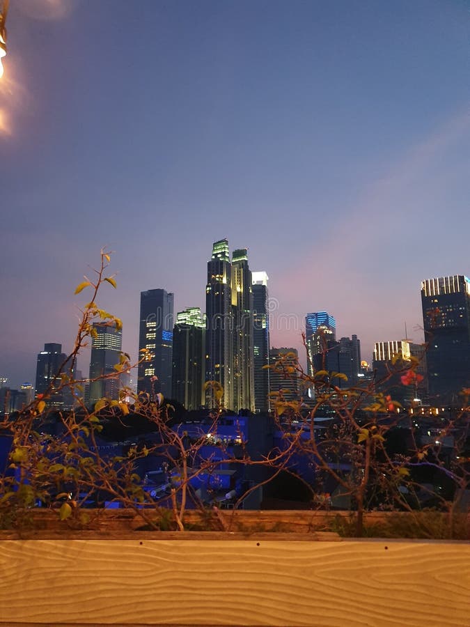 Jakarta City View on Cozy Night Stock Photo - Image of vehicle