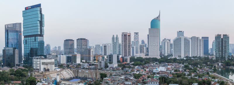 Jakarta, Indonesia - Circa October 2015: Panorama of Jakarta