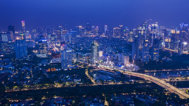 Landscape Of Jakarta Capital City From A Drone Editorial Landscape Of Jakarta Capital City From A Drone Editorial