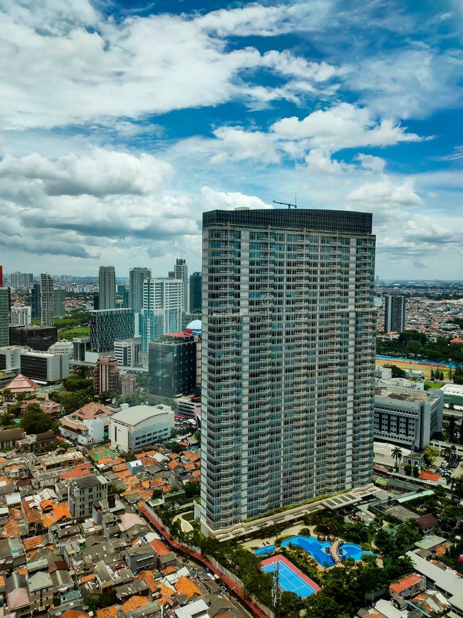 Jakarta,indonesia-February 24th,2021 :hotel and Office Buildings among