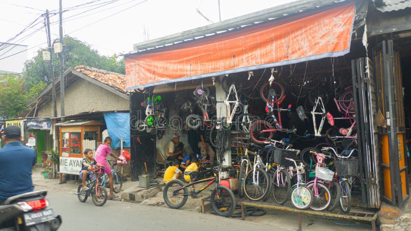 Local Bike Shop on the Roadside Jakarta Editorial Photography - Image