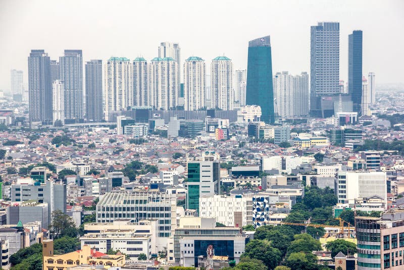 JAKARTA, INDONESIA - March 10th, 2019: Business area in Jakarta stock photos JAKARTA, INDONESIA - March 10th, 2019: Business area in Jakarta stock photos