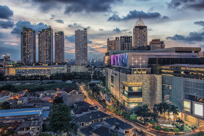 Jakarta Stadthauptstadt Von Indonesien  Stockfoto Bild 
